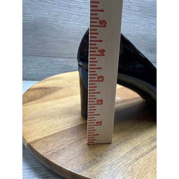 Stuart Weitzman Vida Patent-Finish Block Heel Pumps Shoes Black 9.5 - Picture 13 of 13